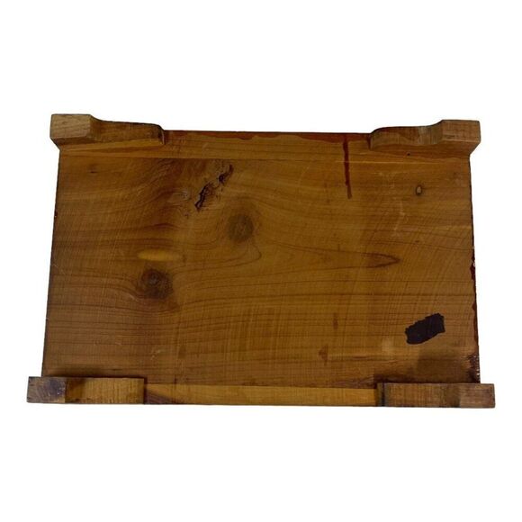 Cedar Trinket Box Photo Keepsake Vintage Wood Handmade Jewelry Dresser 7.75x5 - Picture 5 of 9